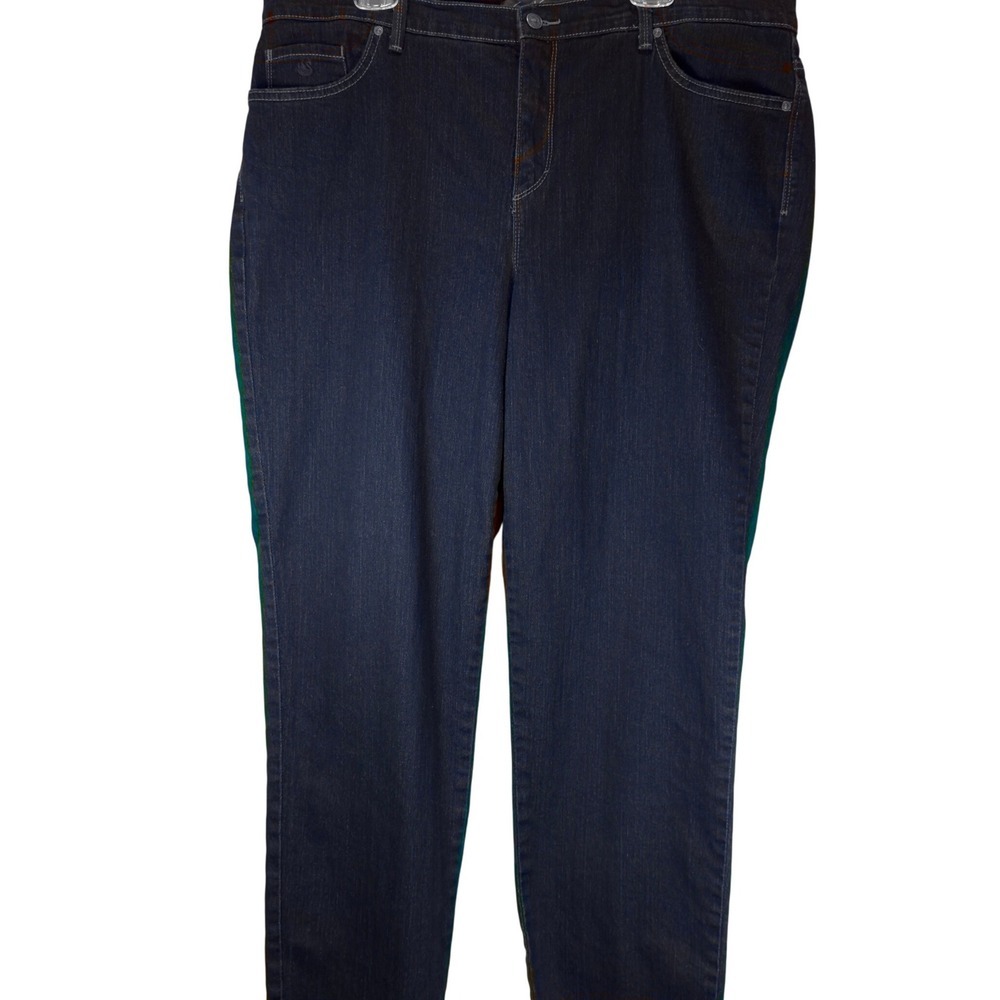 Gloria Vanderbilt Amanda Straight Leg Jeans Women's Plus 18W Dark Blue Slimming